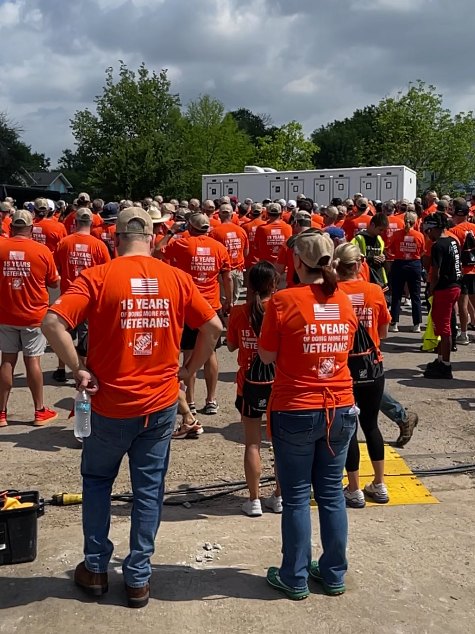 Team Depot volunteers in 15 years for veterans shirts